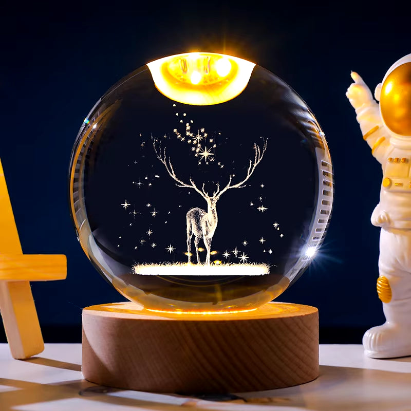 Galaxy Crystal Lamp – 3D Planet Projection LED Night Light, Perfect for Home Décor & Gifts