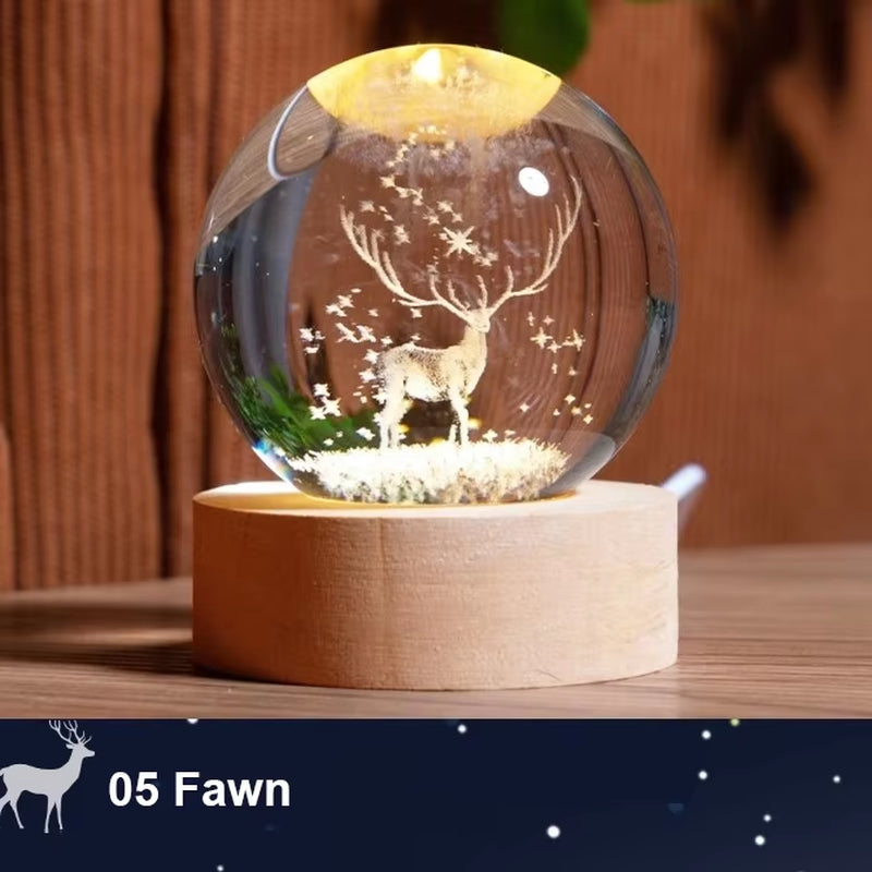 Galaxy Crystal Lamp – 3D Planet Projection LED Night Light, Perfect for Home Décor & Gifts